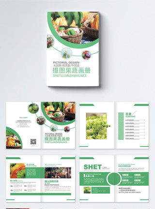 维生素食物新鲜果蔬画册整套模板