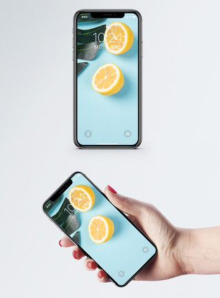 一片叶子柠檬柠檬静物手机壁纸模板