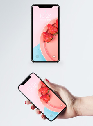 草莓高清素材创意草莓静物手机壁纸模板