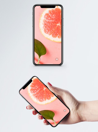 新鲜的颜色水果西柚手机壁纸模板