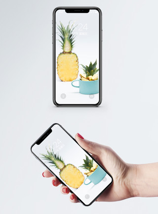 色彩水果菠萝手机壁纸模板