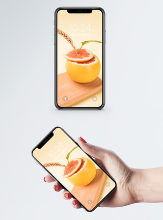 色彩水果水果西柚手机壁纸模板
