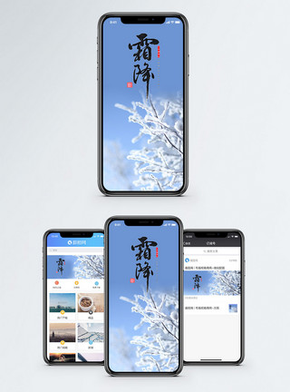 雪树素材霜降手机海报配图模板