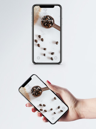 咖啡豆咖啡粉咖啡豆手机壁纸模板