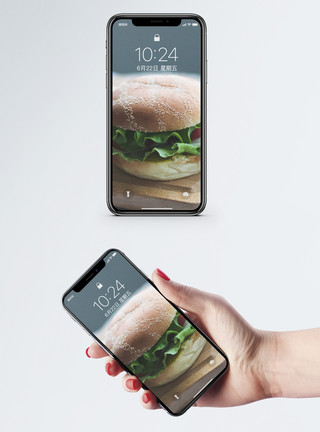 打包餐汉堡包手机壁纸模板