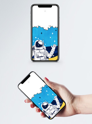 画美新颜美漫风宇航员手机壁纸模板