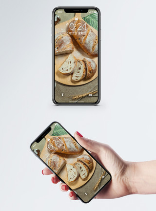 可口诱人面包下午茶面包 手机壁纸模板