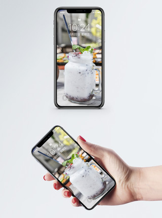 销售力奥力奥椰奶冰手机壁纸模板