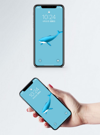 大海桌面素材蓝色鲸鱼手机壁纸模板