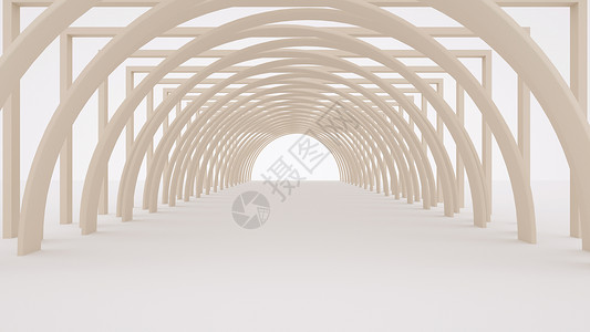 拱形的建筑空间通道设计图片