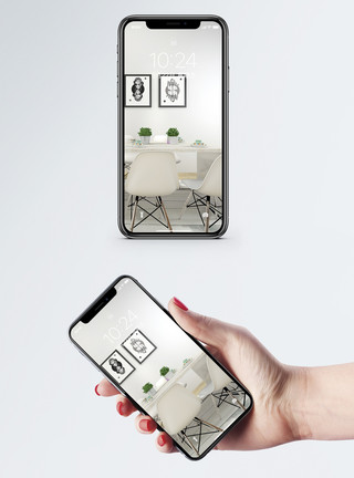 室内设计餐厅现代餐厅手机壁纸模板