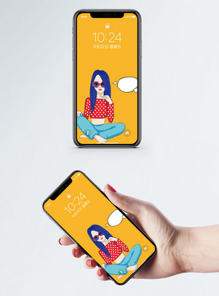 炫酷越南女孩波普手机壁纸模板