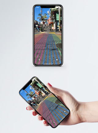 色彩城市素材旧金山街道手机壁纸模板