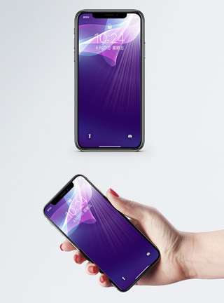 喷洒紫色光线渐变背景手机壁纸模板