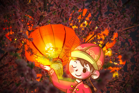 春节创意插画背景图片