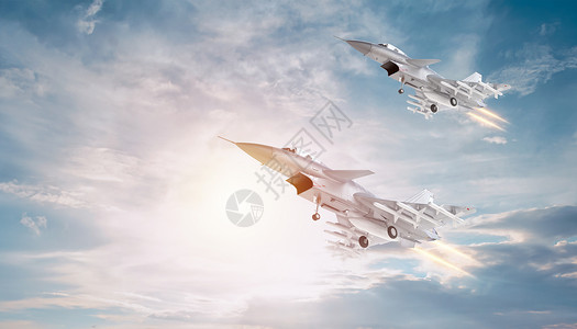 双战斗机空中战斗机军事演习设计图片