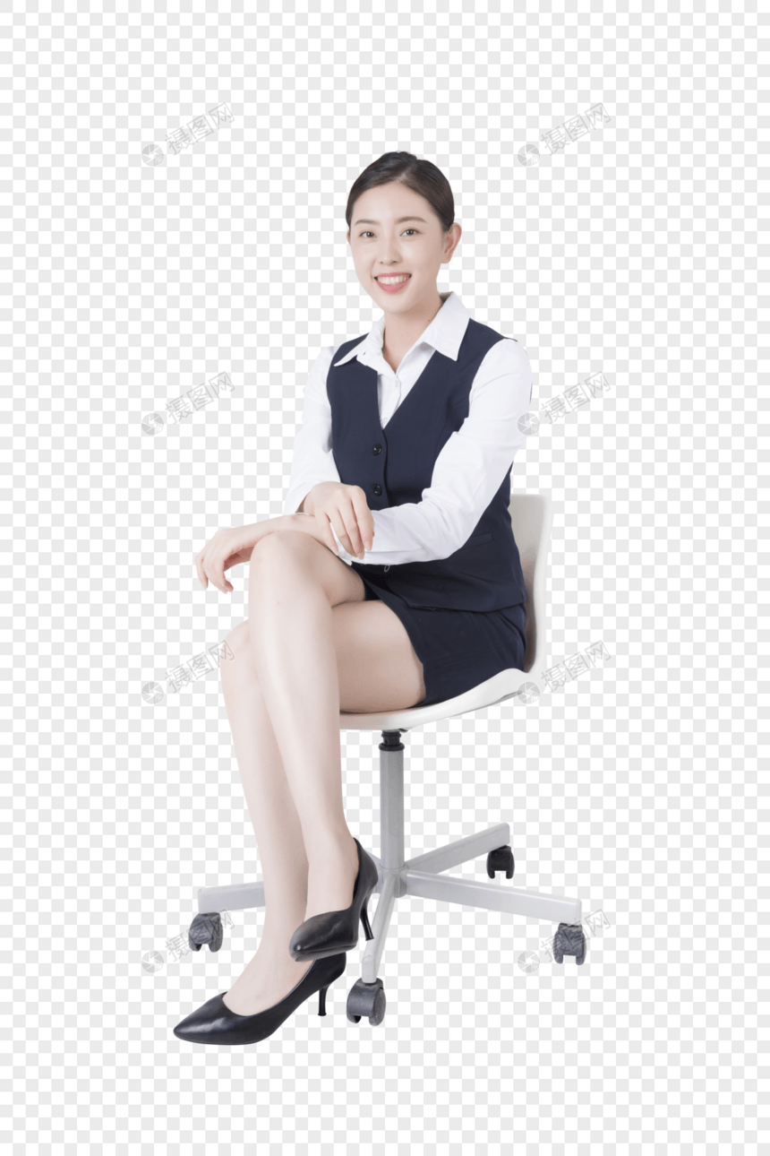 商务女性坐在椅子上图片