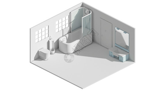 浴室移门住宅室内模型设计图片