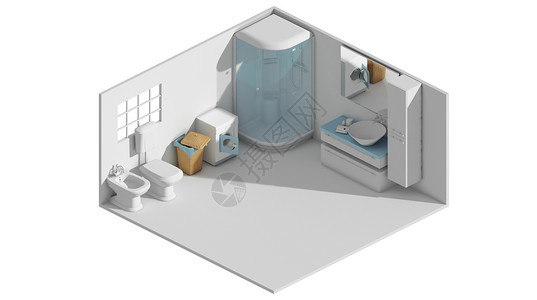 浴室热水器花洒住宅室内模型设计图片