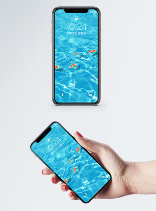 高清水素材水中游过的鱼手机壁纸模板