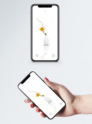 白瓷盘花瓶手机壁纸模板