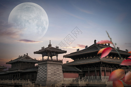 中秋节古风元素中秋背景设计图片