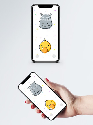 高清图标素材卡通动物手机壁纸模板