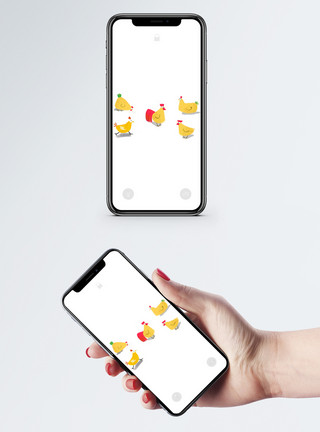 散养家禽卡通动物手机壁纸模板