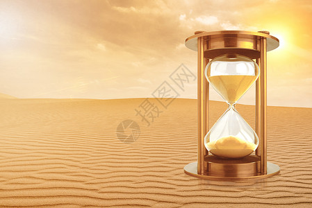 沙漠戈壁滩风光沙漏设计图片