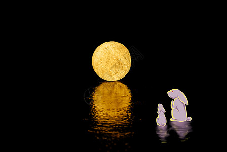 摄影月亮素材中秋月圆插画