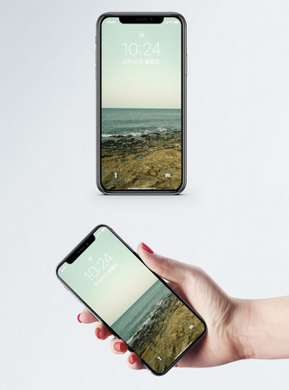礁石壁纸亚龙湾风景手机壁纸模板