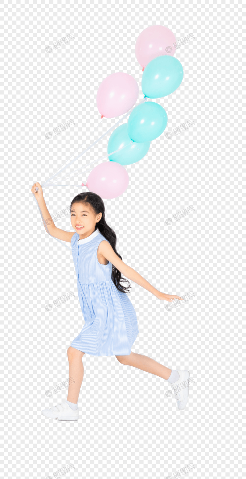 拿着气球的小女孩图片