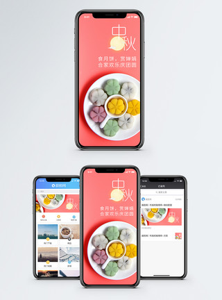 美食综合中秋月饼手机海报配图模板