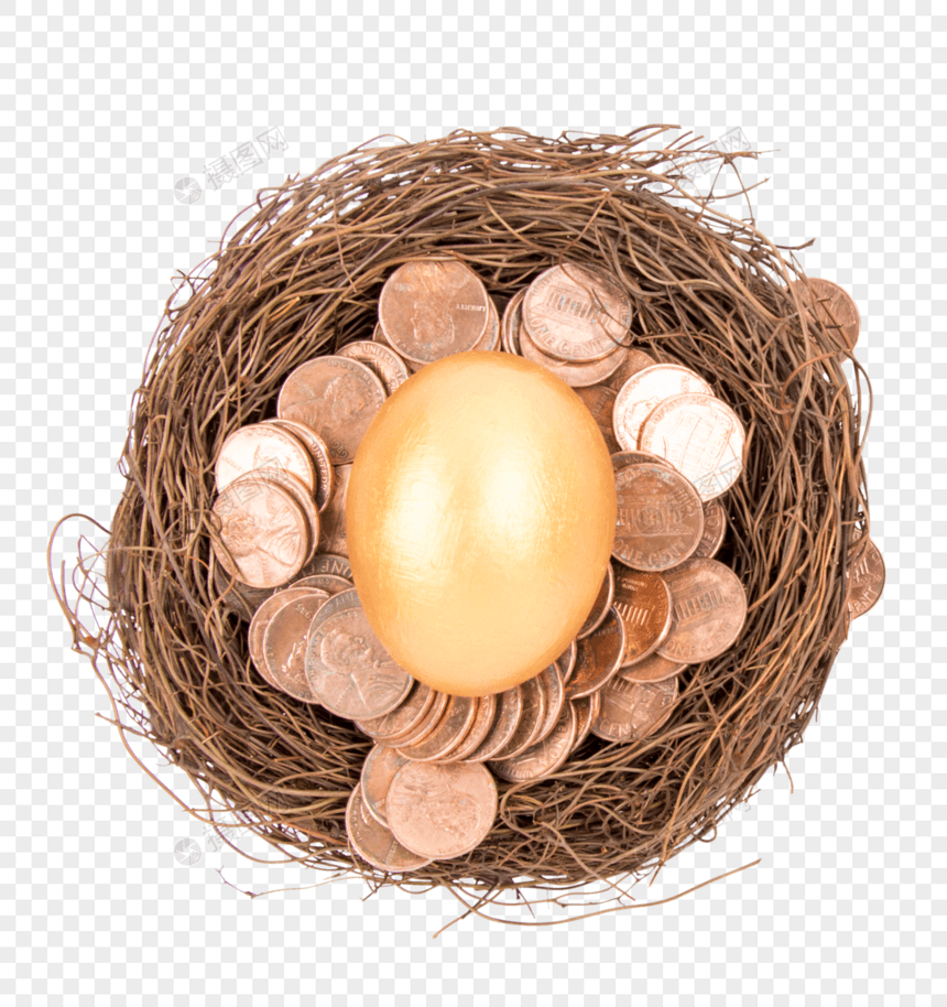 投资理财金鸡蛋拍摄图片