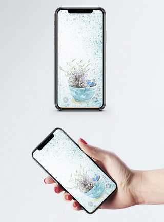 植物墙自然纹理飘逸鲜花手机壁纸模板