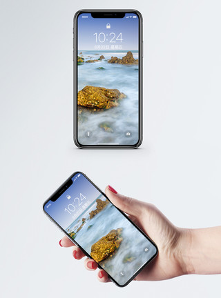 海浪高清素材大海礁石手机壁纸模板