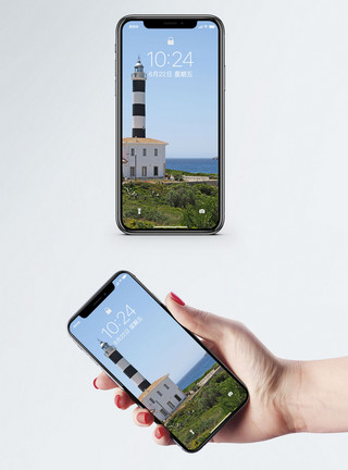 马略卡岛帕尔马马略卡岛灯塔手机壁纸模板