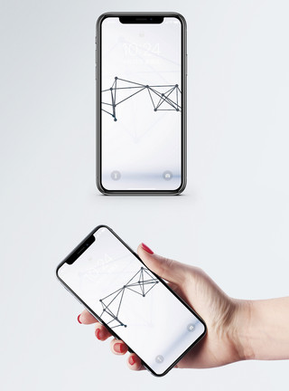 几何细胞线条科技线条手机壁纸模板