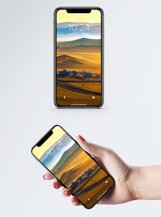 内蒙古摔跤草原平流雾手机壁纸模板