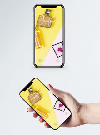 香水LOGO创意清新手机壁纸模板