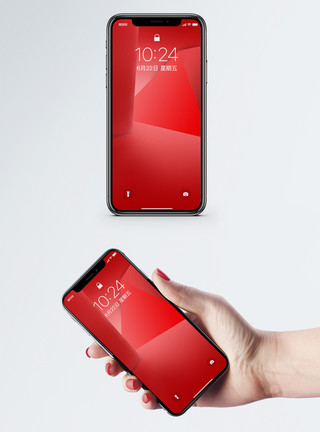 抽象立体红色空间手机壁纸模板