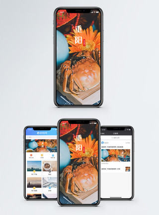 重阳美食重阳节手机海报配图模板