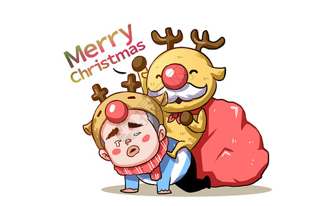 乐福小子卡通形象圣诞快乐配图高清图片