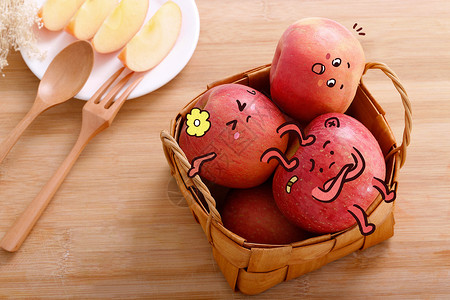 苹果红苹果水果苹果卡通创意拟人插画