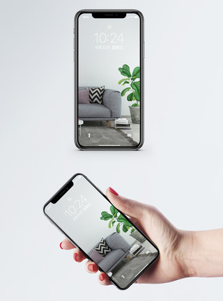 绿植沙发现代沙发手机壁纸模板