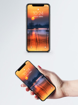 风景经典素材落日手机壁纸模板