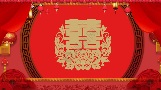中式新郎中式婚礼场景设计图片