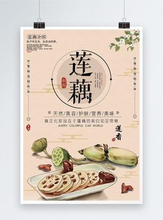 开胃山楂糕莲藕食材海报模板