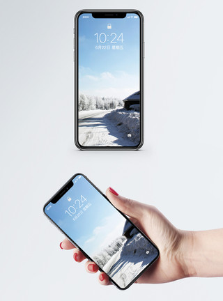 东北哈尔滨长白山雪景手机壁纸模板