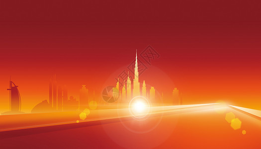 红色高楼红色城市背景设计图片